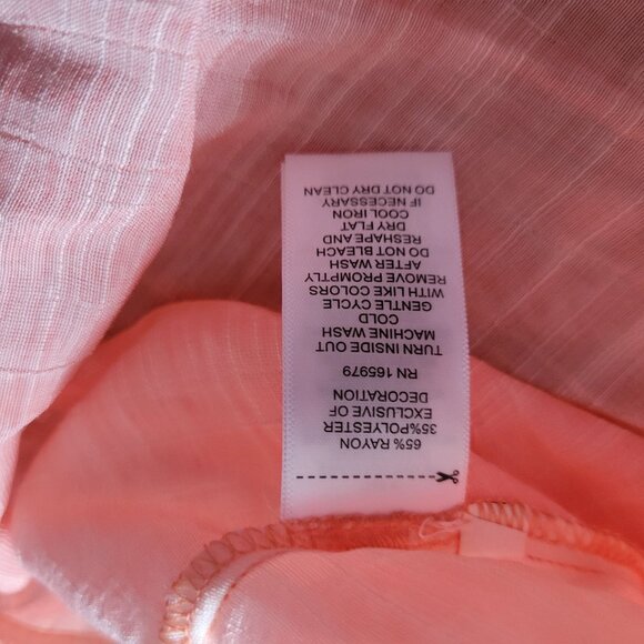 Cupio Womens Coral Button-Up Shirt 1X Lightweight Rayon Blend Long Sleeve Collar - Picture 5 of 7